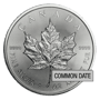 1 oz Canadian Silver Maple Leaf Coin (Common Date)